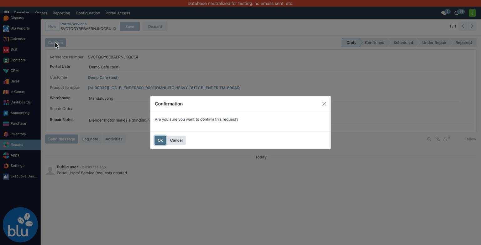 Confirm the request