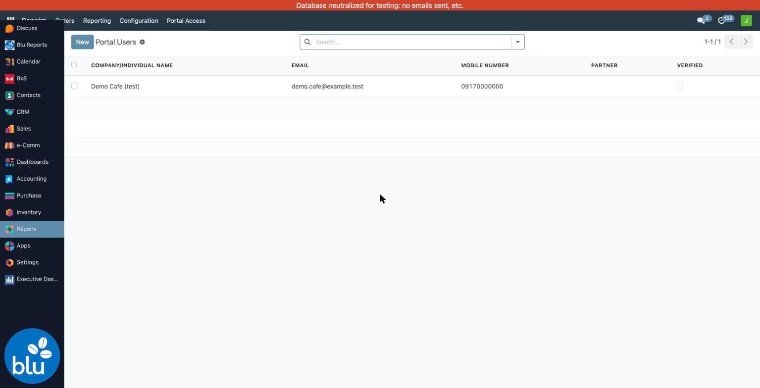 Portal Users list