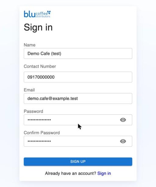 Sign-up form