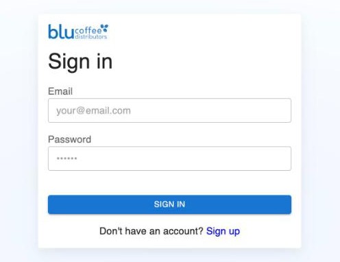Sign in page