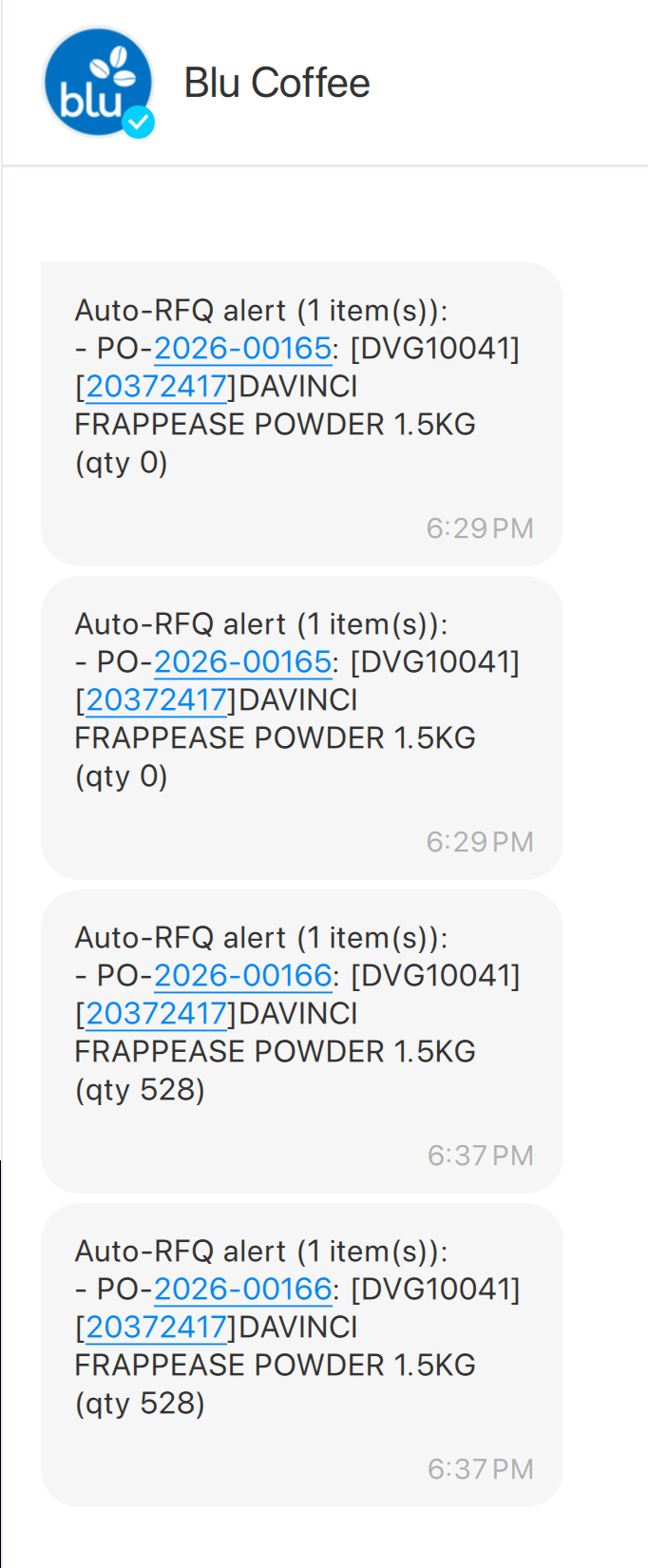Viber message received on iPhone