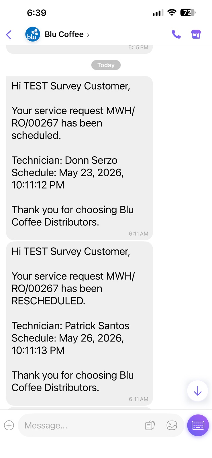 Schedule and reschedule notifications in the customer's Viber